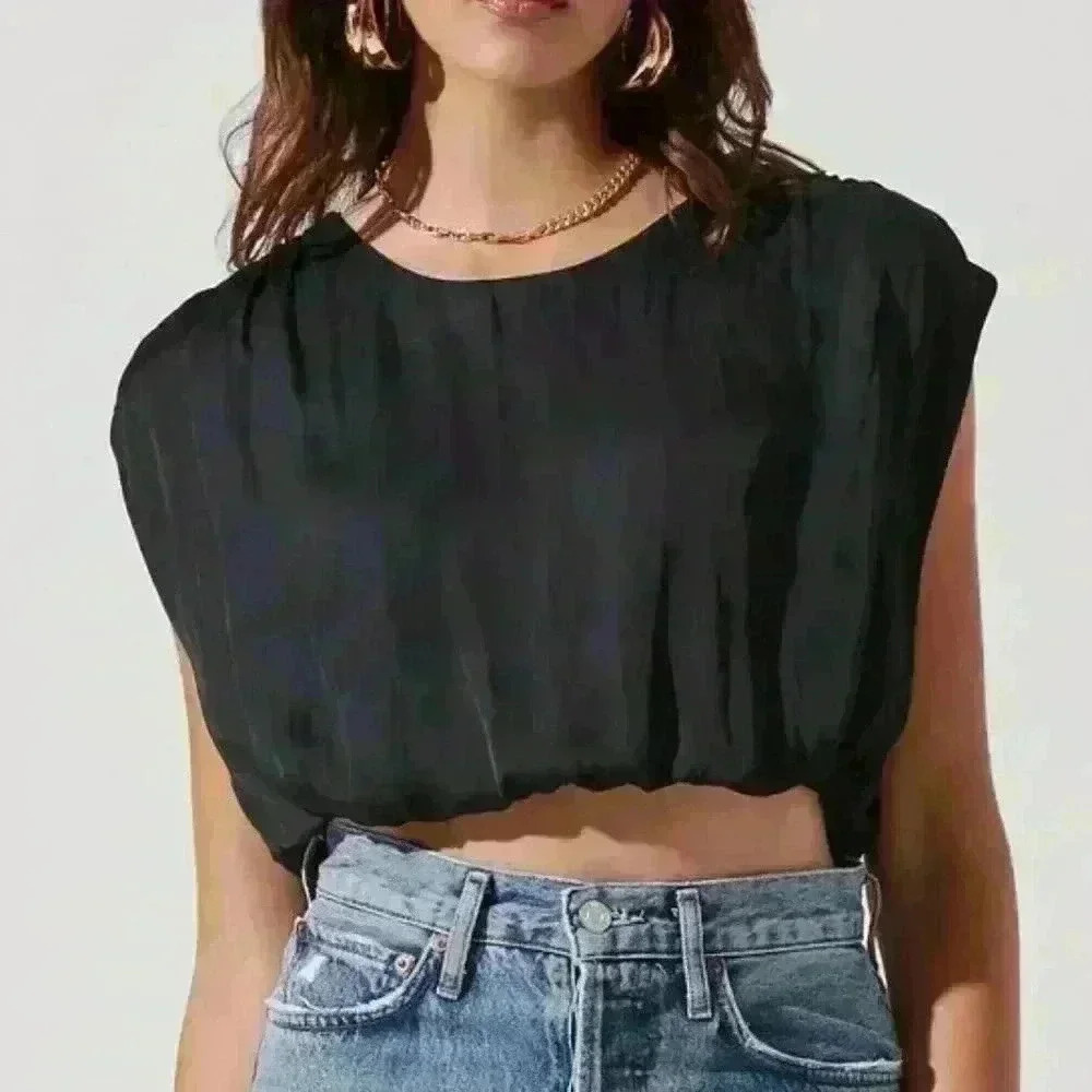 ASTR The Label NWT Pink Riva Pullover Relaxed Crop Top Size S - Picture 8 of 9